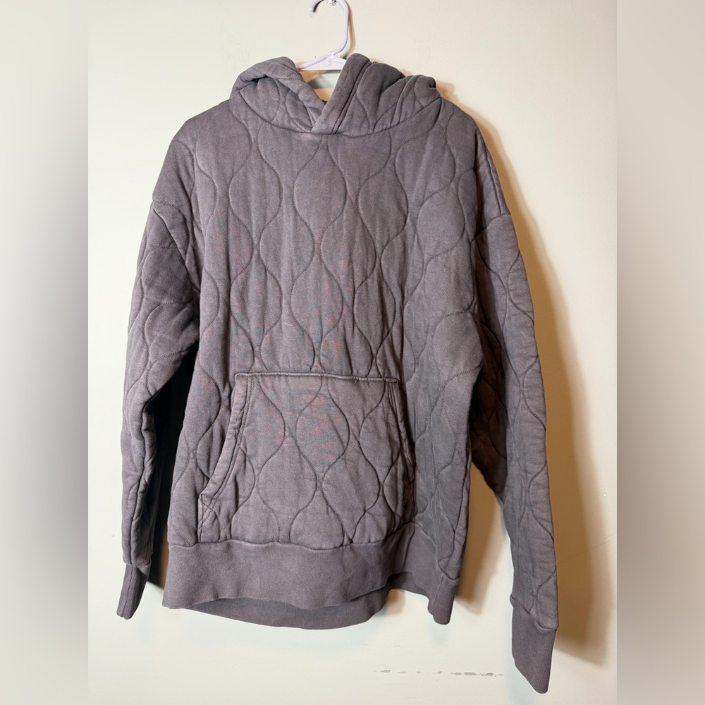 American Eagle Men’s Heavyweight Quilted Hoodie Black‎ Large